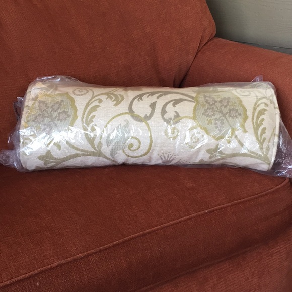 Sunbrella Other - Sunbrella Tan Tapestry Bolster Neck Outdoor Pillow